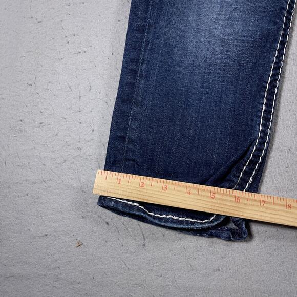 Vigoss Jeans Womens 7/8 The Dublin Capri Distressed Contrast Stitching Denim Pan - Picture 4 of 12